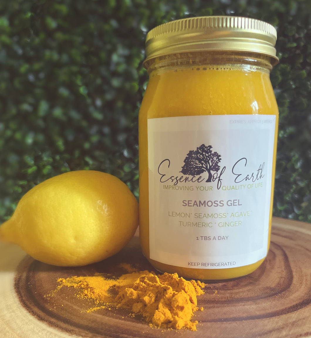 Lemon Ginger Turmeric Sea Moss Gel with Agave 16oz